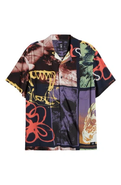 Vans Prospect Collage Short Sleeve Button-up Shirt In Black