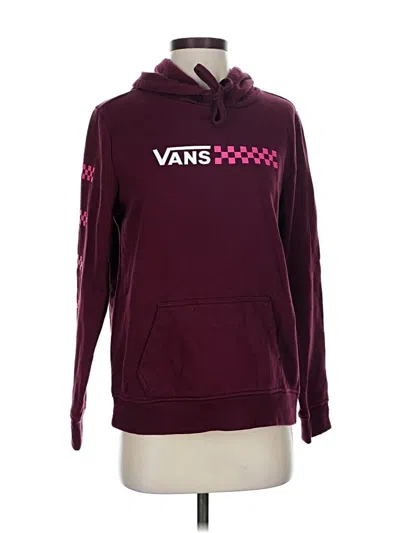 Pre-owned Vans Pullover Hoodie In Burgundy