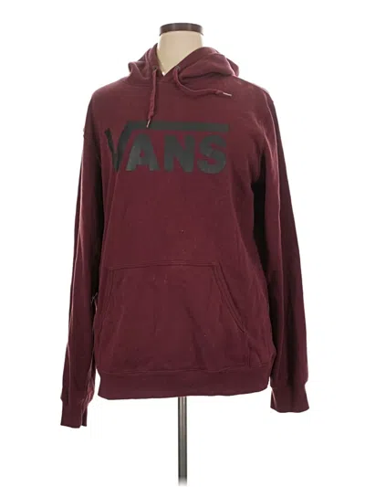 Pre-owned Vans Pullover Hoodie In Burgundy