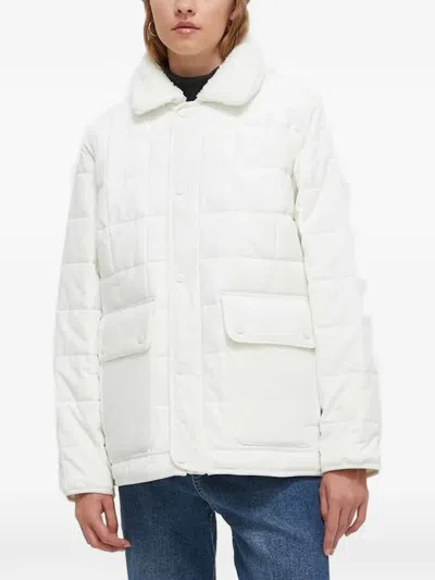 Vans Quilted Faux Fur Jacket In 화이트