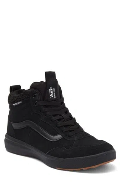 Vans Range Exp High Top Sneaker In Suede Black/black