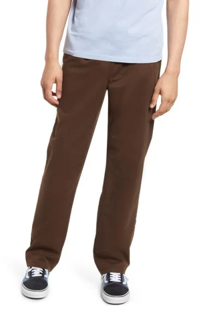 Vans Range Relaxed Fit Stretch Cotton Pants In Brown