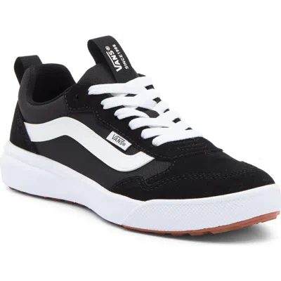 Vans Range Sneaker In Suede/canvas Black/white