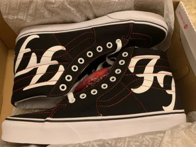 Pre-owned Vans Rare Men's  Sk8-hi Foo Fighters Sneakers Limited Edition (10.5 Us) In Black