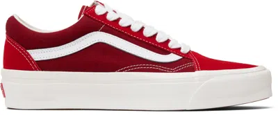 VANS RED PREMIUM OLD SKOOL SUEDE SNEAKERS