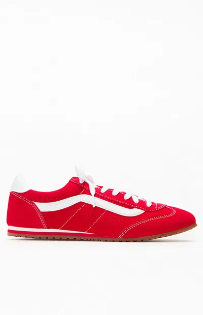 Vans Super Lowpro Racing Red Suede Leather Sneakers
