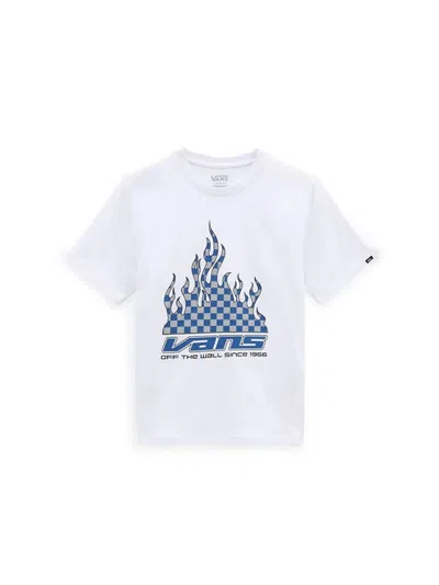 Vans Reflective Checkerboard Flame Mini T-shirt For Kids In White