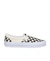 Vans Slip-on Grid Breathable Non-slip One Pedal Low Top Canvas Skate Shoes Unisex Black White In Multi