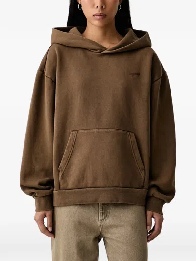 Vans Salton Embroidered-logo Hoodie In Brown