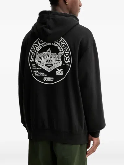 Vans Scratched Records Hoodie In Black