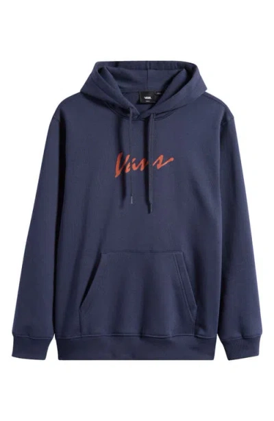 Vans Scripted Logo Hoodie In Blue