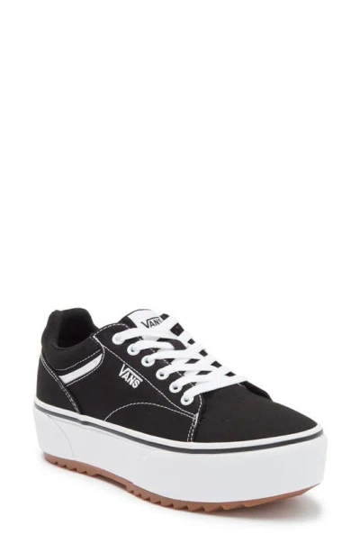 Vans Seldon Low Top Platform Sneaker In Canvas Black