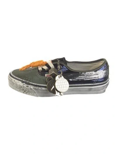 Pre-owned Vans Sequins Graphic Print Sneakers In Silver
