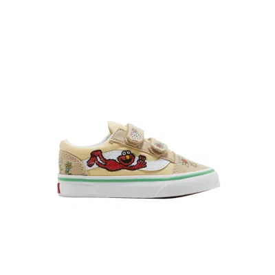 Pre-owned Vans Sesame Street X Old Skool V Toddler 'elmo' | Cream | Infant Size 4.5