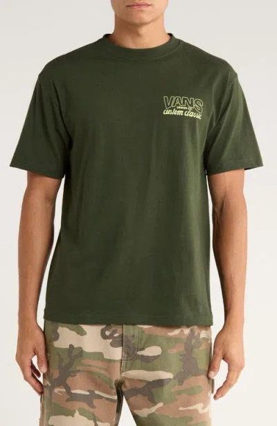 Vans Shop Front Cotton Graphic T-shirt In Green