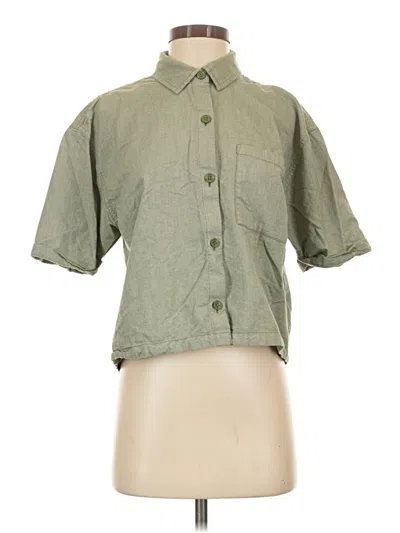 Pre-owned Vans Short Sleeve Button Down Shirt In Green