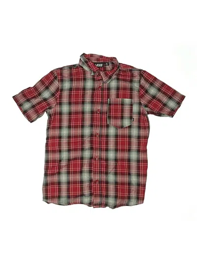 Pre-owned Vans Kids' Short Sleeve Button Down Shirt In Red