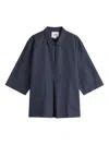 Vans Short-sleeve Linen Polo Shirt In Blue
