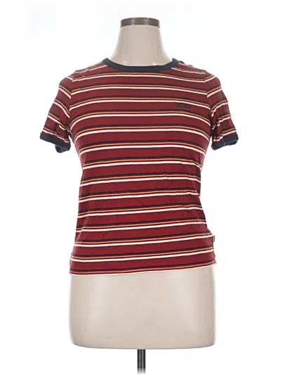 Pre-owned Vans Short Sleeve T-shirt In Burgundy