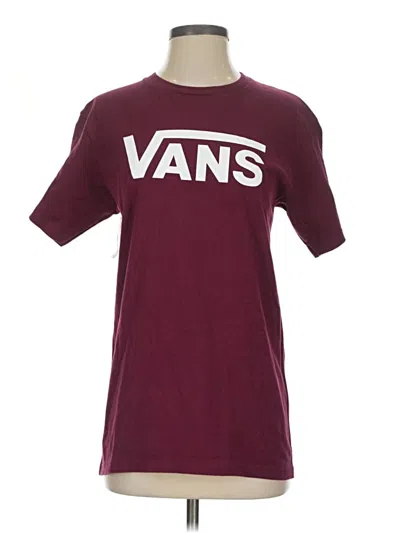 Pre-owned Vans Short Sleeve T-shirt In Burgundy
