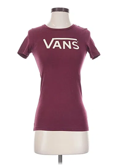 Pre-owned Vans Short Sleeve T-shirt In Burgundy