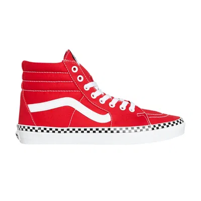 Pre-owned Vans Sk8-hi 'check Foxing - Racing Red'