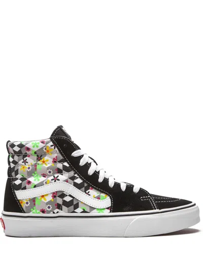 Vans Checker Cube Sk8- Hi Sneakers In Black