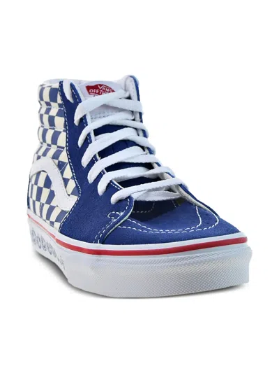 Vans Kids' Sk8-hi Checkerboard "true Navy/white" Sneakers In Multi