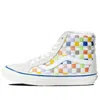 Vans Sk8-hi High Top Casual Skate Shoes Unisex Beige Multi-color Grid 'cream' In White