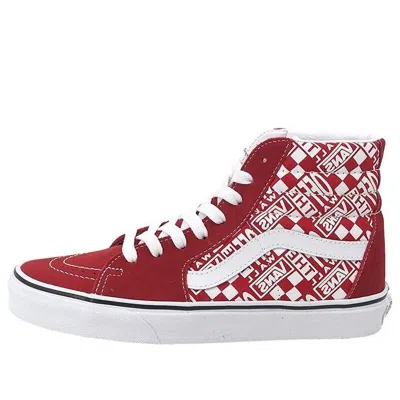 Vans Sk8-hi 'off The Wall' In Burgundy