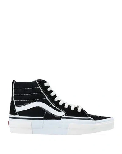 Vans Sk8-hi Reconstruct Woman Sneakers Black Size 8 Soft Leather, Textile Fibers