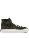 Vans Sk8-hi Tapered Leopard-print Sneakers In Green