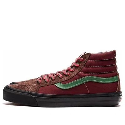 Vans Sk8-hi Vault Retro Skateboarding Shoes Unisex Red Wine Red In Burgundy