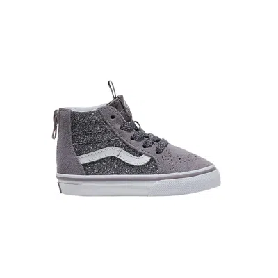 Pre-owned Vans Sk8-hi Zip Toddler 'glitter - Gunmetal Grey' | Infant Size 5 In Gray