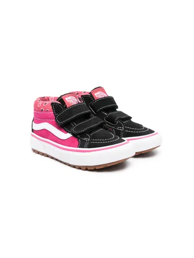 Vans Kids' Sk8-mid Touch-strap Suede Sneakers In Pink