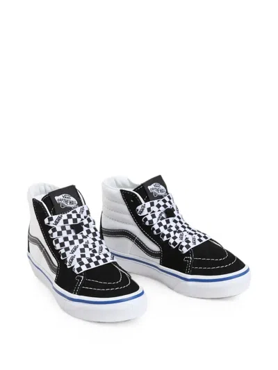 Vans Kids' Sk8-hi Logo Checkerboard Sneakers In Black