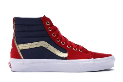Pre-owned Vans Sk8hi Marvel Captain Marvel (women's) Sneakers In Red/navy Blue