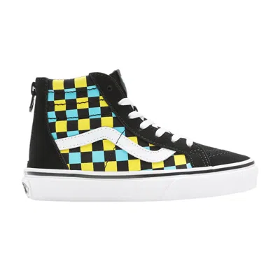 Pre-owned Vans Sk8-hi Zip Kids 'neon Glow Checkerboard' | Black | Kid's Size 4.5