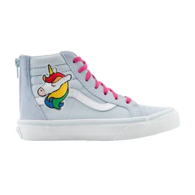Pre-owned Vans Sk8-hi Zip Kids 'sequin Patch - Unicorn' | Blue | Kid's Size 3