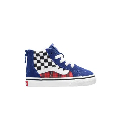 Pre-owned Vans Sk8-hi Zip Toddler 'plaid Checkerboard' | Blue | Infant Size 7