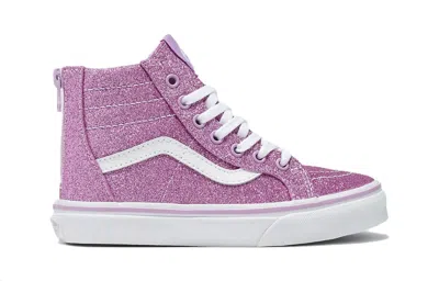 Vans Sk8-hi Zip Vn0a4buxllc Sneaker Kids Purple Glitter Skateboarding Shoes