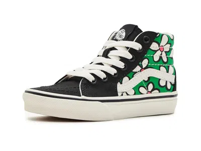 Vans Sk8-hi(r) (little Kid) Kids Shoes Painted Floral Vivid Verdant : 10.5 Little Kid M, Canvas In Transparent