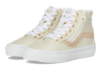 Vans Sk8-hi(r) Reissue Side Zip (little Kid) Kids Shoes Dazzled Turtledove : 10.5 Little Kid M, Canvas/su In Gold