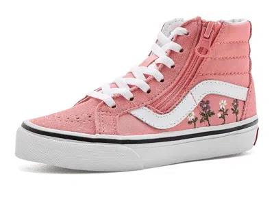 Vans Sk8-hi(r) Reissue Side Zip (little Kid) Kids Shoes Floral Embroidery Sunset Blush Pink: 1.5 Little K