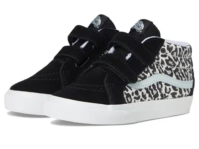 Vans Sk8-mid Reissue V (infant/toddler) Kid's Shoes Leopard Glitter Pastel Blue : 7.5 Toddler M, Canvas/s In Animal Print