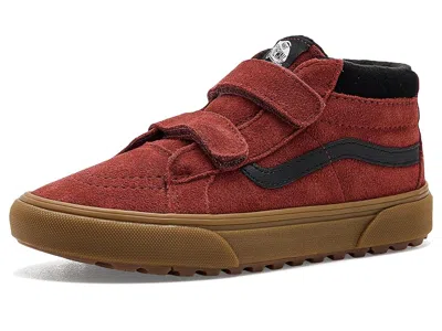 Vans Sk8-mid Reissue V Insulated (little Kid) Kid's Shoes Gum Bordeaux: 12.5 Little Kid M, Canvas/leather In Brown