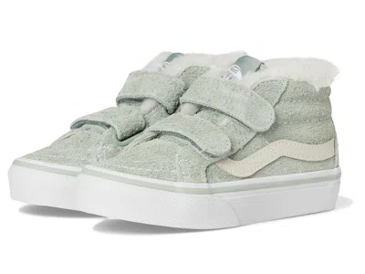 Vans Sk8-mid Reissue V (little Kid) Kid's Shoes Suede Sherpa Gray Olive : 1.5 Little Kid M, Leather/canva