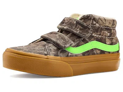 Vans Sk8-mid Reissue V (little Kid) Kids Shoes Camo Green Gecko : 3 Little Kid M, Canvas In Brown