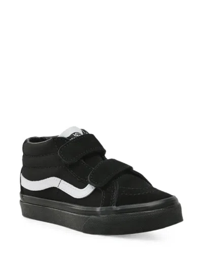 Vans Kids' Sk8-mid V Touch-strap Sneakers In Black