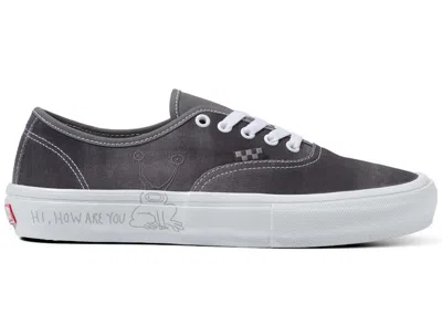 Pre-owned Vans Skate Authentic Daniel Johnston Hi, How Are You Sneakers In Raven Grey/white